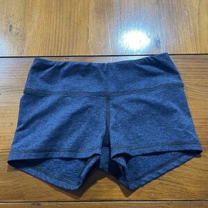 Fleo Women's Heathered Navy Blue Lifting Athletic‎ Mini Workout Shorts Size Xs